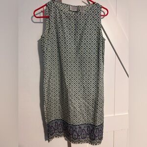 Dana Buchman Blue and Yellow Geometric Dress